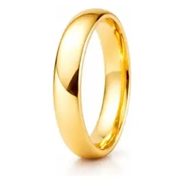 Aliança Avulsa Ouro 18k Anatômica Tungstênio 4mm Ouro 18k 21