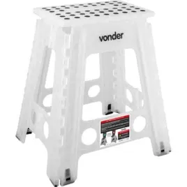Banqueta Plástica Dobrável, Branca, Altura 450 Mm, Vonder