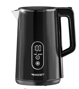BEST Chaleira Elétrica Digital 2L, Preto, Aço Inoxidável, 1500W, Display Digital com 3 Modos, Função Manter Aquecido, 220V