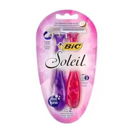 Bic Aparelho De Depilar Soleil Rosa E Roxo Com Fita Lubrificante De Óleo De Coco 919463 2 Unidades