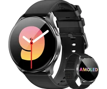 Blackview Smartwatch W40, Tela AMOLED 1.43" com Chamadas Bluetooth, 100+ Modos Esportivos, IP68 à Prova D'Água, Bateria 7 Dias, 2 Pulseiras,
