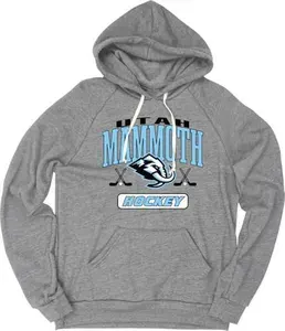Blue 84 NHL Officially Licensed Tri-Blend Hooded Sweatshirt Hockey Heather Gray Utah Hockey Club