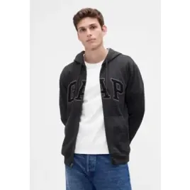 Blusa de Moletom Masculina GAP Logo Capuz Grafite