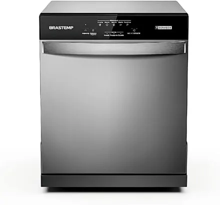 Brastemp Lava-Louças de Piso BLF08BS Cinza 60x56x66 cm 8 Serviços com Função Acquaspray e Painel Intuitivo 67 dBA ( voltagem 220V)