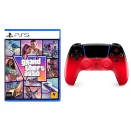 Bundle GTA VI PlayStation 5 + Controle sem fio PlayStation DualSense Techno Red