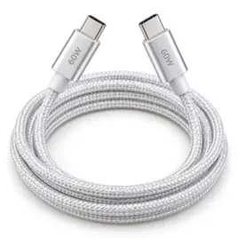 Cabo USB-C para USB-C 2m 60W Turbo Reforçado Carregamento Super Rápido | Compatível com iPhone 15,16,17 Samsung Gal