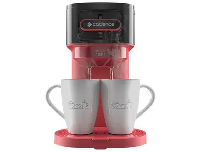 Cafeteira Cadence Single Up 2 Cafés Preta Vermelha - 220V