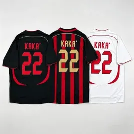 Camisa de Futebol Retrô KAKA 22 para Homens e Mulheres Camiseta Esportiva de Manga Curta para o Verão Coleção Stre
