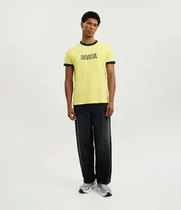 Camiseta Esportiva Algodão Brasil Amarelo
