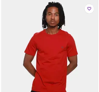 Camiseta Hering World Com Bordado Masculina Vermelho