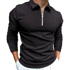Camiseta Polo Manga Longa Com Zíper Lançamento