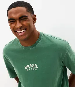 Camiseta Relaxed Algodão Brasil Verde
