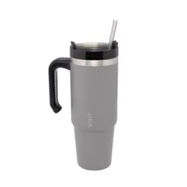 Caneca termica parede dupla slimterm com base ergonomica e canudo – wolff – 890ml