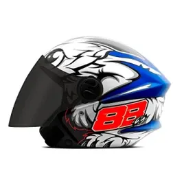 Capacete Aberto Pro Tork New Liberty 3 Gp 88 Brilhante Azul Tam. 58 Vis. Fumê