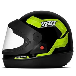 Capacete Fechado Tork Sport Moto 788 Preto-Amarelo