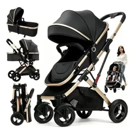 Carrinho de Bebe Passeio Berço Reversível com até 15kg Dobrável Confortável Ajustável De Bebê Completo 3 EM 1 e C