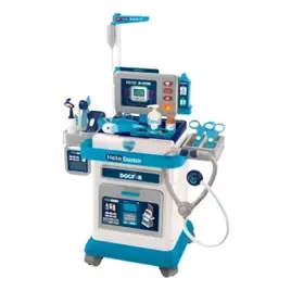 Carrinho De Médico Infantil Bancada Doctor Center Maxi Toys Azul E Branco