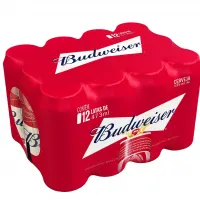 Cerveja Budweiser, American Lager, Lata 473ml, Pack Com 12 Unidades