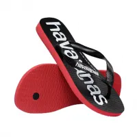 Chinelo Havaianas Top Logomania Cor: Preto/Vermelho Tamanho- 41/42