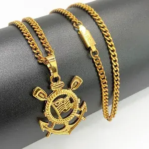 Colar Corinthians Aço Banhado Ouro 18K 2025