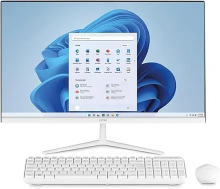 Computador All in One, Windows 11 Home, Intel Celeron 4GB 120GB SSD, Tela 23,8''FHD + Microsoft 365 Personal + 1TB na Nuvem Branco Ultra - UB830