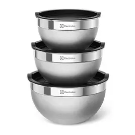 Conjunto Bowls de Inox Electrolux c Tampa Plástica 3 Pçs