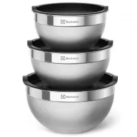 Conjunto De Bowls Tigelas De Inox Com Tampa Plástica Electrolux