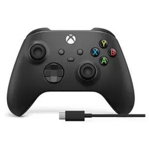 Controle Microsoft Xbox, PC, Mobile Preto + Cabo USB C