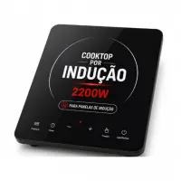 Cooktop De Indução 2200W Vidro Temperado Painel Touch 220V Compatível Com Panelas Magnéticas