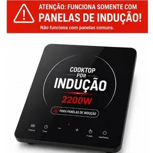Cooktop Indução 2200W Vidro Temperado Touch