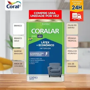 CORAL Tinta Látex Econômica Coralar Paredex 18L - cores