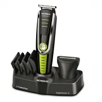 Cortador De Cabelo Mondial Super Groom 6 Bg-04 Melhor Categ Preto/verde