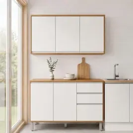 Cozinha Modular Compacta Armario Aereo Balcao Nina Amênbco