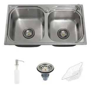 Cuba Cozinha Gourmet Pia Dupla Aço Inox Ticunas