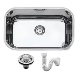 Cuba Pia N1-14 46x30x14cm Inox 430 Cozinha Válvula Sifão