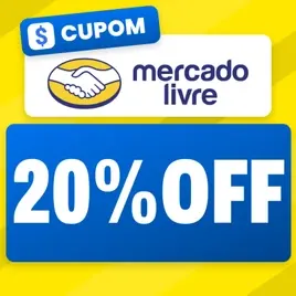 Cupom Mercado Livre: 20% OFF acima de R$ 1 (até R$ 500) em Selecionados