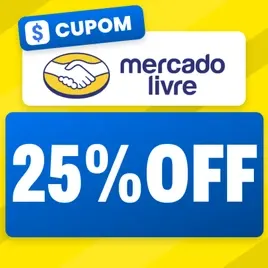 Cupom Mercado Livre: 25% OFF acima de R$ 1 (até R$ 500) em Selecionados