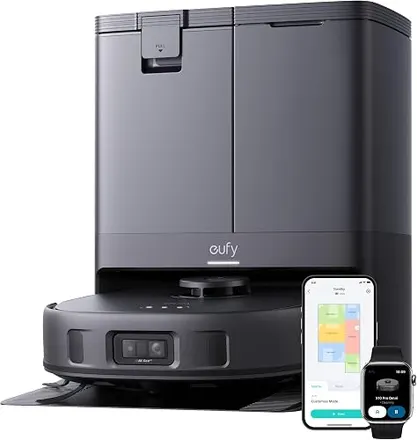 eufy X10 Pro Robô Aspirador e Passa Pano,Esfregão Sempre Úmido,8000Pa, Lava Seca Reabastece Autosecagem 45°C,Navegação e Evita Obstáculos com Visão por IA e Laser LiDAR,Ideal para Pets, 220v