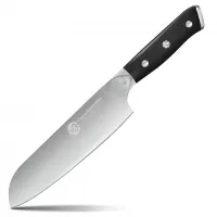 Faca Santoku 7", Forjada Em Aço Alto Carbono, Cabo Ergonômico Preto