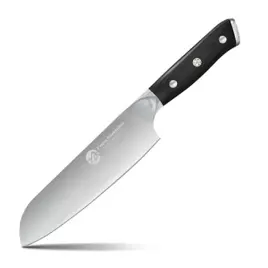 Faca Santoku 7" Forjada em Aço Alto Carbono Cabo Ergonômico Preto