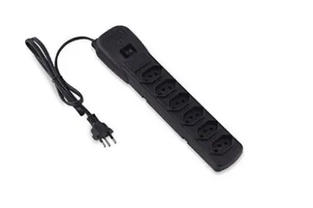 Filtro Linha 6 Tomadas Tripolares Preto Bivolt