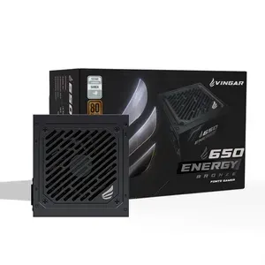 Fonte VINGAR 650W Bronze, 80 Plus, Com Cabo, Preto
