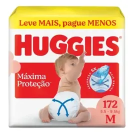 Fralda Huggies Máxima Proteção M 172 unidades