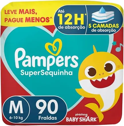 Fralda Pampers Supersequinha Tamanho M 90 Unidades