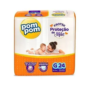 Fralda Pom Pom Protek Proteção Mãe G 24 Unidades