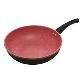 Frigideira Grande de Indução Wok Revestimento Cerâmico Vermelha 28cm - Lyor