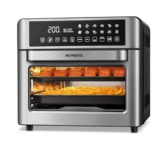 Fritadeira Air Fryer Digital 25L, Preto/Inox