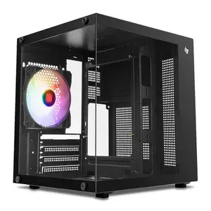 Gabinete Gamer Pichau Atom Mini Tower, Lateral de Vidro, Com 1 Fan, PG-ATOM-BK