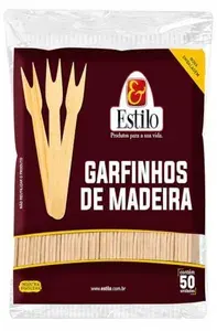 Garfo Sobremesa Madeira c/50 Un - Estilo