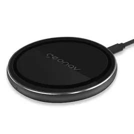 Geonav Carregador Por Indução De Mesa 10w, Vidro, Carregamento Rápido, Compatível Com Aparelhos Android E Iphones Com Padrão Qi, Qi10wg, Preto